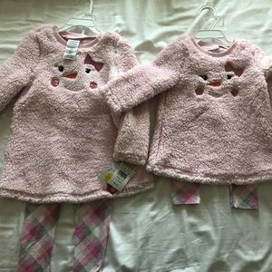 NWT snowman fleece tunic and leggings set